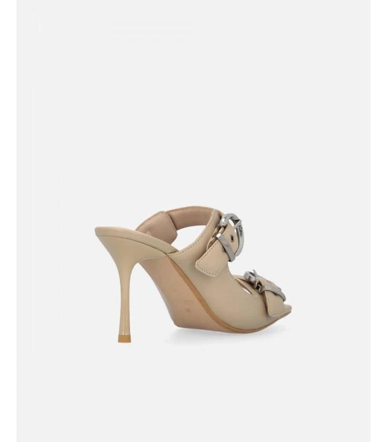 Шлепанцы с двумя пряжками Pinko 39 бежевый SD0309a - изображение 5