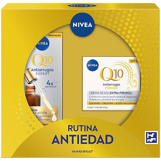 Набір по догляду за обличчям Nivea Q10 Rutina Antiedad Крем денний 50 мл + Сироватка 30 мл (8412300052382) - зображення 1