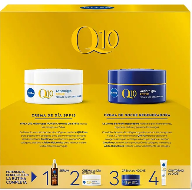 Набір по догляду за обличчям Nivea Q10 Крем денний 50 мл + Крем нічний 50 мл (8412300052375) - зображення 2