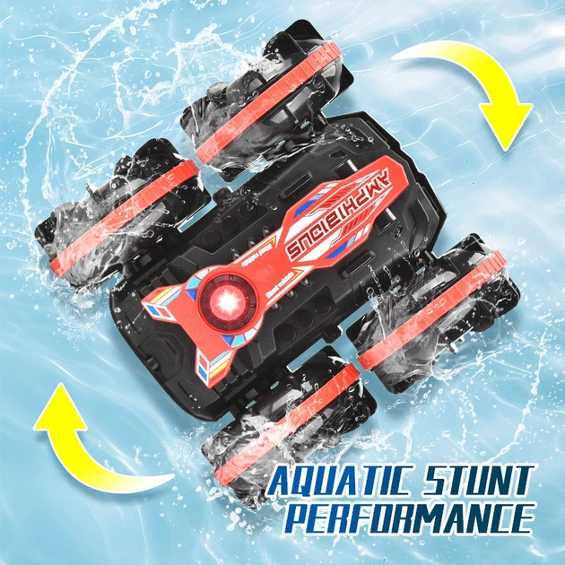 Машинка на радиоуправлении плавающая AToys Amphibsous 1200mAh перевертыш амфибия Красно-черный - Фото 6 Машинка на радиоуправлении плавающая AToys Amphibsous 1200mAh перевертыш амфибия Красно-черный - изображение 6