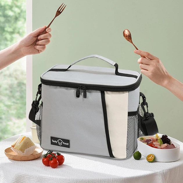 Термо сумка холодильник Aro 25×20×17.5 см для продуктів та напоїв Сірий - зображення 5