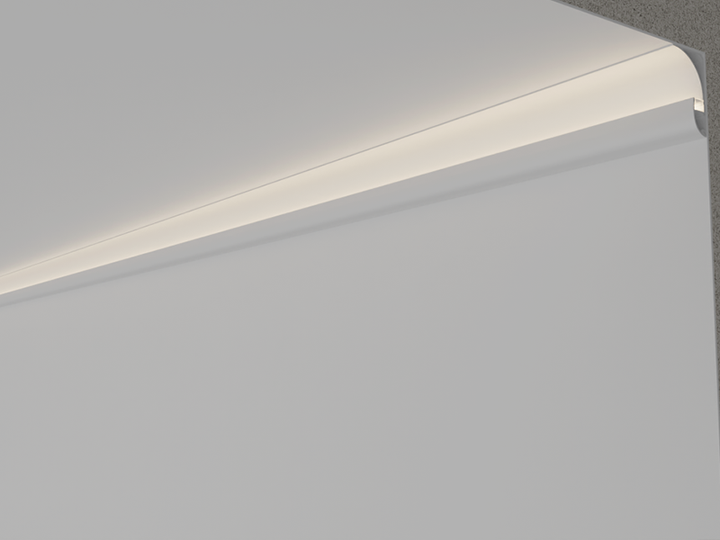 Плинтус потолочный / напольный алюминиевый LEDUA АЛ-106 + рассеиватель для LED ленты накладной 3 м Белый - изображение 10