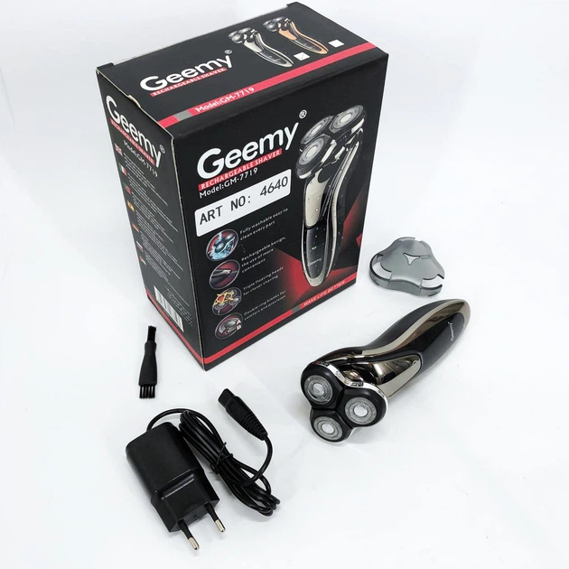 Електробритва Gemei GM-7719 Акумуляторна Електрична Бритва, Машинка для гоління триммер - зображення 7
