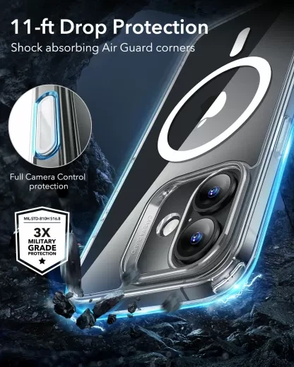 Чохол ESR HaloLock Classic Hybrid Case (Camera Control) Frosted Black для iPhone 16 (1A81600201) - зображення 7