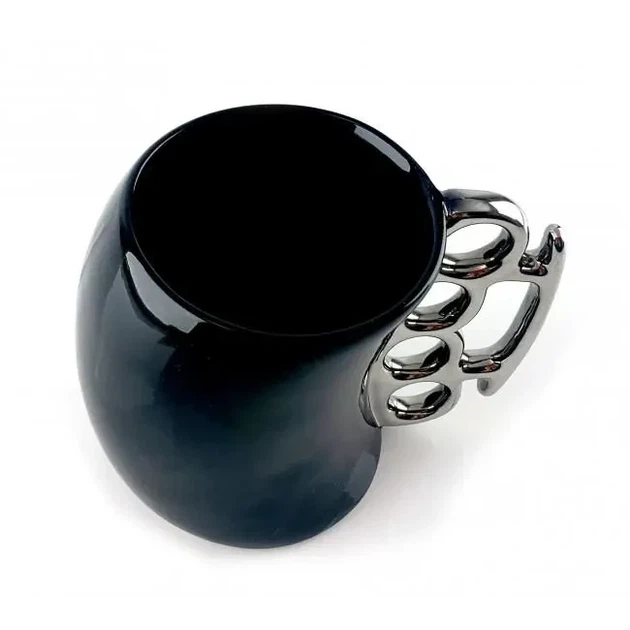 Чашка керамическая Кастет черная 350 мл - Фото 5 Чашка керамическая Кастет черная 350 мл - изображение 5