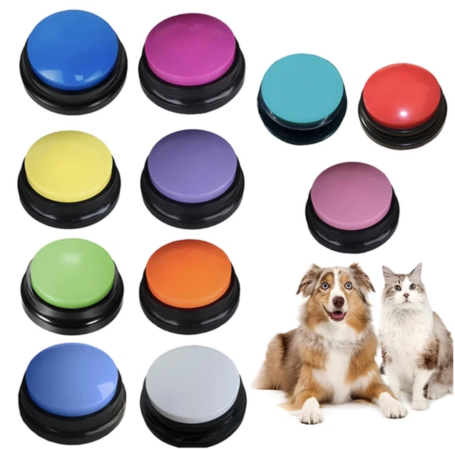 Звуковая кнопка для собак и кошек Pet Button с голосовой командой Малиновый 9×4.5 см - изображение 10