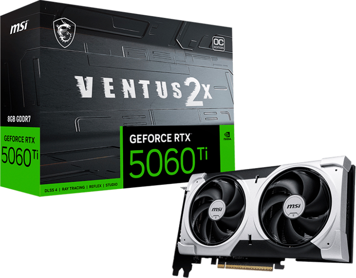 Karta graficzna MSI PCI-Ex GeForce RTX 5060 Ti VENTUS 2X OC PLUS 8GB GDDR7 (128bit) (2617/28000) (HDMI, 3 x DisplayPort) (RTX 5060 Ti 8G VENTUS 2X OC PLUS) - obraz 5