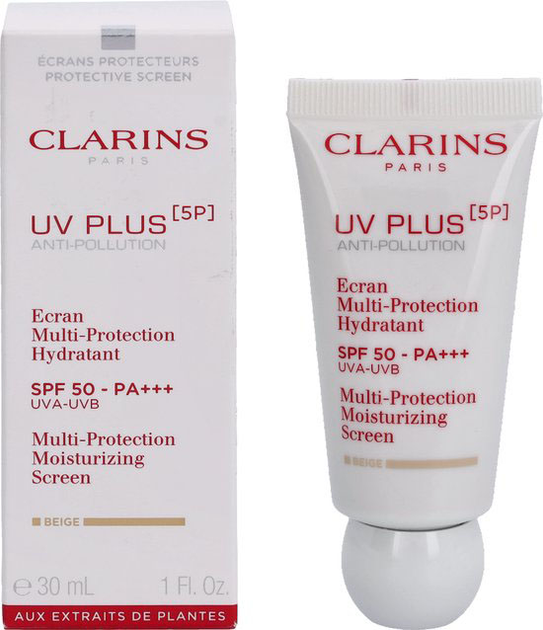 Fluid przeciwsłoneczny do twarzy Clarins UV Plus 5P Anti-Pollution Beige Spf 50 nawilżający30 ml (3666057022685) - obraz 2