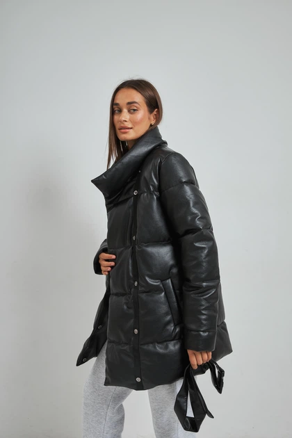 Куртка вкорочена з екошкіри Wear me XXL Чорний (10_24_232_9702) - изображение 2