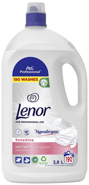 Płyn do płukania Lenor Professional Sensitive 190 prań 3.8 l (8006540926949) - obraz 1