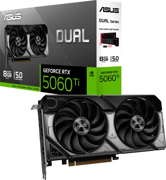 Відеокарта ASUS PCI-Ex GeForce RTX 5060 Ti Dual 8GB GDDR7 (128bit) (2602/28000) (HDMI, 3 x DisplayPort) (DUAL-RTX5060TI-8G) - зображення 7