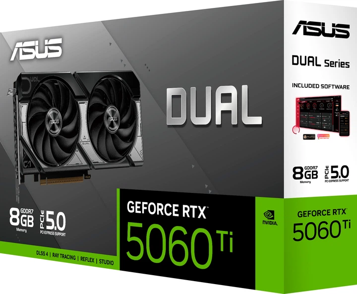 Відеокарта ASUS PCI-Ex GeForce RTX 5060 Ti Dual 8GB GDDR7 (128bit) (2602/28000) (HDMI, 3 x DisplayPort) (DUAL-RTX5060TI-8G) - зображення 8