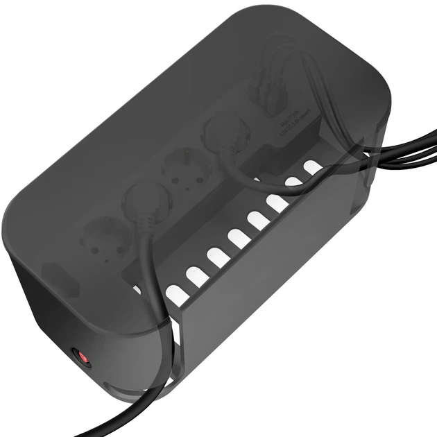 Мережевий фільтр Logilink CableBox&nbsp;5 розетки USB Type-A + USB Type-C 1.5 м Black (LPS282U) - зображення 5