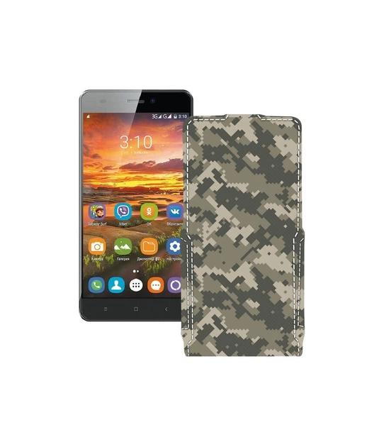 Чохол-фліп з екошкіри для телефону S-Tell M510 Хакі-зелений - Фото 1 Чохол-фліп з екошкіри для телефону S-Tell M510 Хакі-зелений - зображення 1