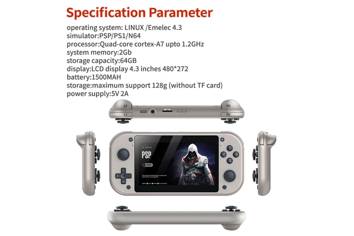 Игровая ретро консоль Sjgam M17 аккумуляторная с IPS экраном 4,3 дюйма на 20000 игр Серебристая (127-14-16355) - Фото 3 Игровая ретро консоль Sjgam M17 аккумуляторная с IPS экраном 4,3 дюйма на 20000 игр Серебристая (127-14-16355) - изображение 3