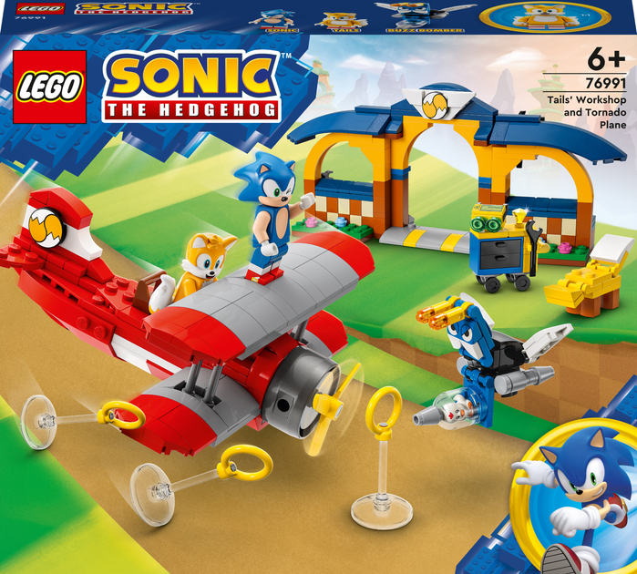 Zestaw klockow LEGO Tails z warsztatem i samolot Tornado 376 elementow (76991) (955555908913633) - Outlet - obraz 1
