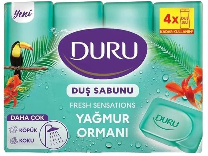 Туалетное мыло для душа Duru Fresh Sensations Свежесть Джунглей 4 х 150 г (8690506536442) 