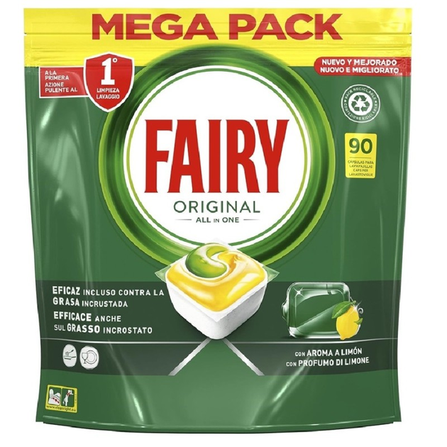 Капсули для посудомийної машини Fairy Original All In One з ароматом лимона 90 шт (8700216362627) - зображення 1