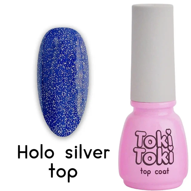 Топ для нігтів з шимером Holo Silver Top 5 мл - Фото 1 Топ для нігтів з шимером Holo Silver Top 5 мл - зображення 1