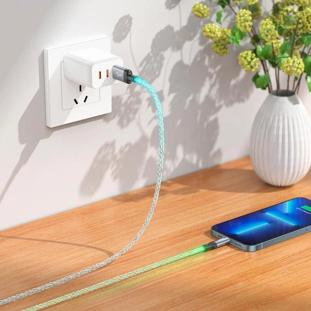 Кабель с RGB подсветкой Hoco U112 Shine USB to Lightning - изображение 8