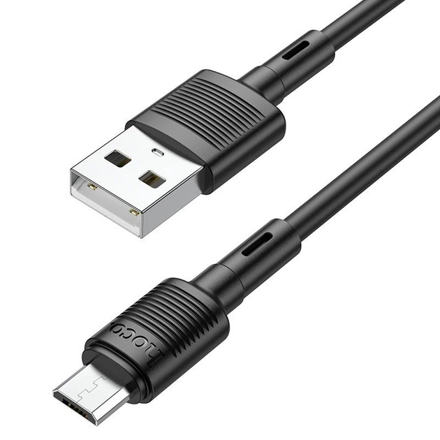 Кабель HOCO X83 Micro-USB Victory 1 метр чорний - Фото 2 Кабель HOCO X83 Micro-USB Victory 1 метр чорний - зображення 2