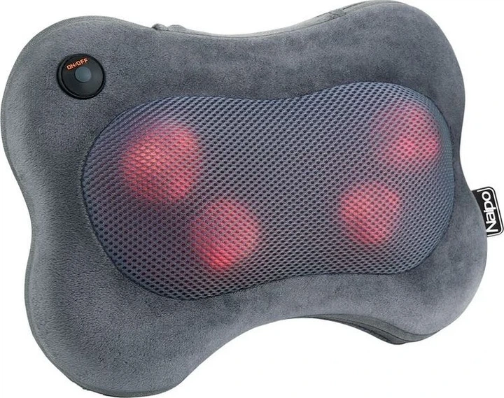 Масажер-подушка NAIPO Back and Neck (Ultra-soft Plush Fabric) для спини та шиї з підігрівом MGP-129M UA - изображение 2