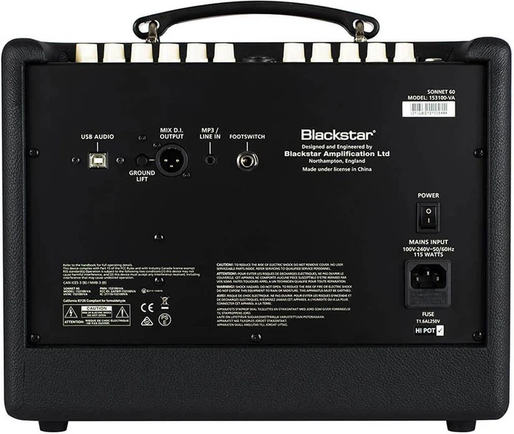 Гитарный комбоусилитель Blackstar Sonnet 60 Acoustic Black - изображение 3