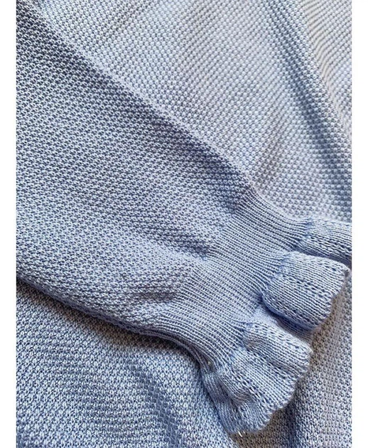 Дитячий в'язаний джемпер для дівчинки з рюшами ARTKNIT 98 Блакитний (ak14435) - Фото 2 Дитячий в'язаний джемпер для дівчинки з рюшами ARTKNIT 98 Блакитний (ak14435) - зображення 2