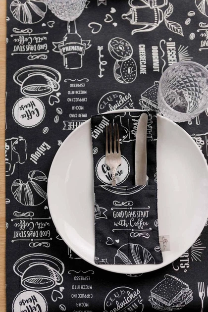 Чехол для столовых приборов ПРОВАНС Breakfast black, 24х10см 039661 - изображение 4