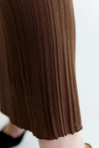Жіноча спідниця максі Loren з резинкою на поясі ARTKNIT S Коричневий (ak39590) - зображення 6