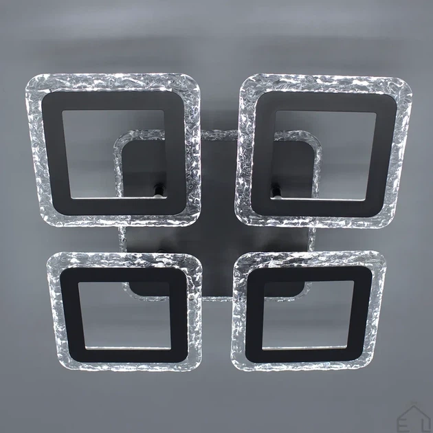 Светодиодная LED люстра Esllse ROOM ICE RGB 70W 4S черная 385×75мм с управлением со смартфона APP BLACK - изображение 2