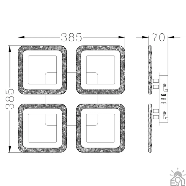 Светодиодная LED люстра Esllse ROOM ICE RGB 70W 4S черная 385×75мм с управлением со смартфона APP BLACK - изображение 7