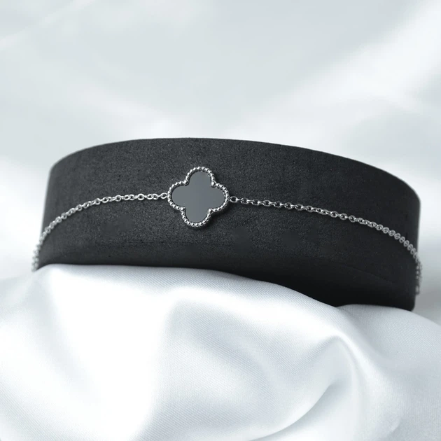 Жіночий браслет на руку з нержавіючої сталі Clover Charm - Фото 2 Жіночий браслет на руку з нержавіючої сталі Clover Charm - зображення 2