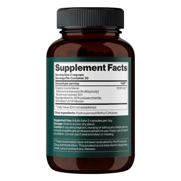 Гриби Mind Shi Organic Lion's Mane Mushroom Extract 60 капс. - зображення 2