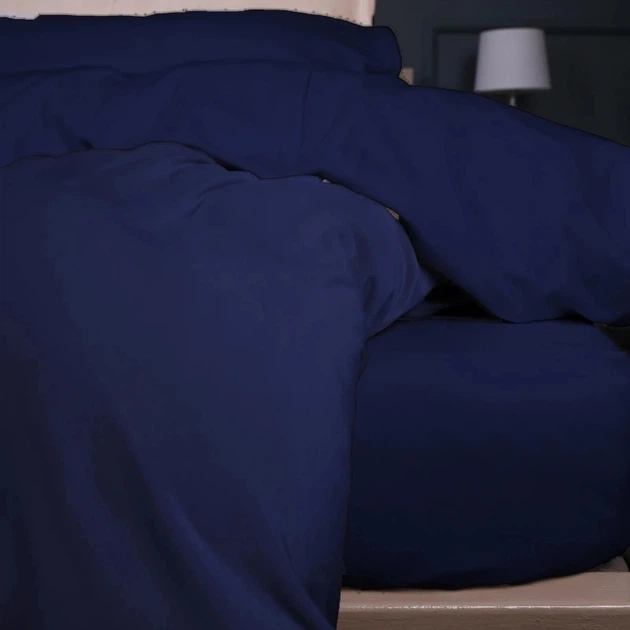Простынь на резинке MirSon Велюр Winter Frost 28-0006 Navy blue Velvet 80х200 (2200004000145) - изображение 5