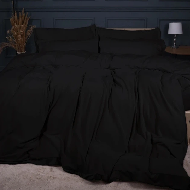 Простынь на резинке MirSon Велюр Winter Frost 28-0007 Black Velvet 140х200 (2200004001302) - изображение 2