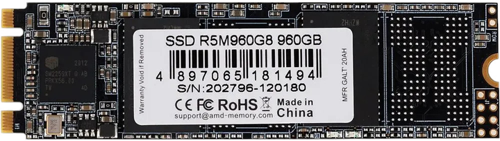 Dysk SSD AMD Radeon R5 960GB M.2 SATA III 3D NAND TLC (R5M960G8) - obraz 2