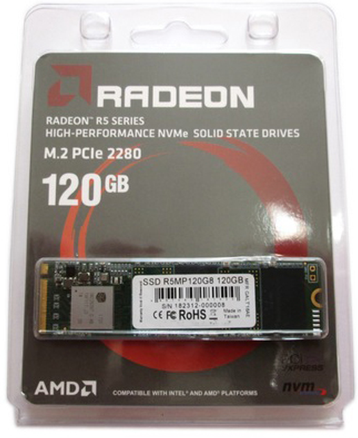 SSD диск AMD Radeon R5 120GB NVMe M.2 PCIe 3.0 x4 3D NAND TLC (R5MP120G8) - зображення 2