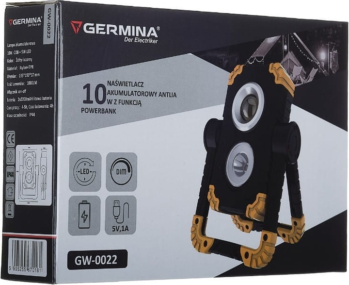 Lampa robocza Germina Antlia GW-0022 10 W 1200 lm (5905255670181) - obraz 6