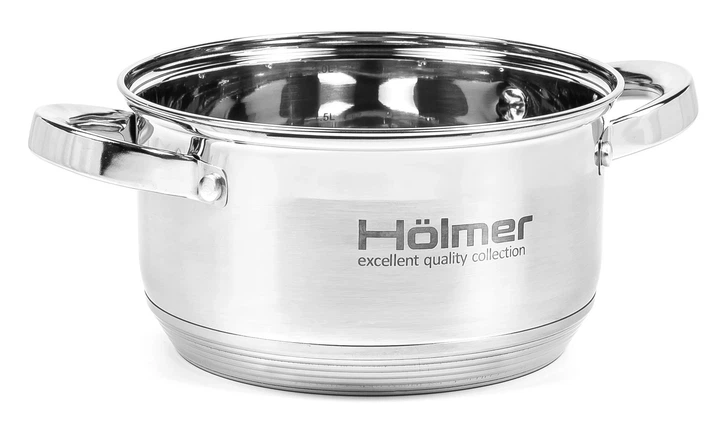Набор посуды Hölmer CS-1451-SS (ковш с крышкой 1,5л, кастрюля с крышкой 2,7л) - изображение 3
