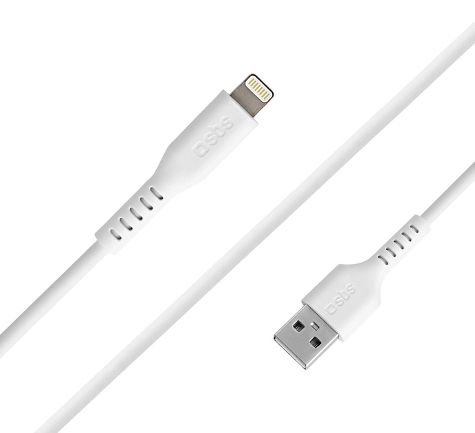 Кабель SBS USB Type-A - Lightning 1 м White (TECABLEUSBIP589W) - зображення 2
