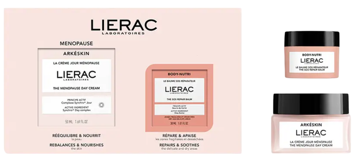 Набір косметики для догляду Lierac Крем Arkéskin Menopause денний 50 мл + Бальзам для тіла Body-Nutri SOS Repair 30 мл (3701436927615) - зображення 2