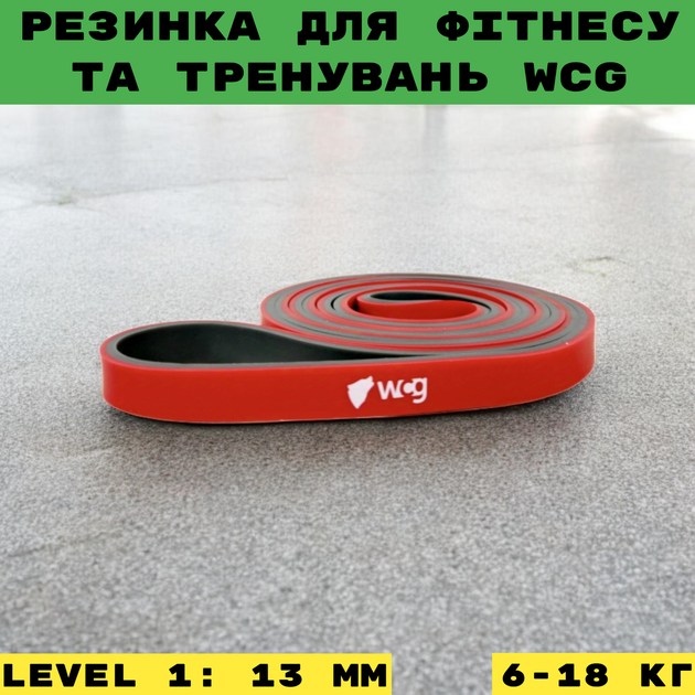 Резинка-еспандер для тренувань та фітнесу WCG Two Colors латексна 6-18 кг (W-4085R-1) - зображення 9