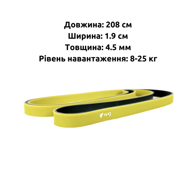 Резинка-эспандер для тренировок и фитнеса WCG Two Colors латексная 8-25 кг (W-4085Y-1) - изображение 7