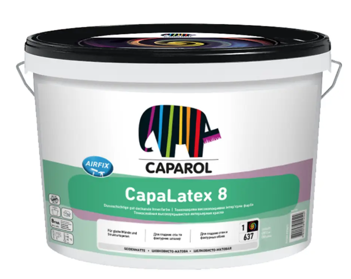 Краска интерьерная латексная шелковисто-матовая Caparol CapaLatex 8 База 3, 2,35л - изображение 2