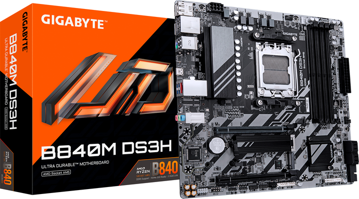 Материнська плата Gigabyte B840M DS3H (sAM5, AMD B840, PCI-Ex16) - зображення 4