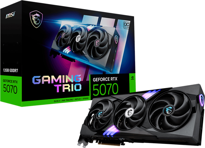 Karta graficzna MSI PCI-Ex GeForce RTX 5070 Gaming Trio OC 12GB GDDR7 (192bit) (2625/28000) (HDMI, 3 x DisplayPort) (V532-019R) - obraz 7