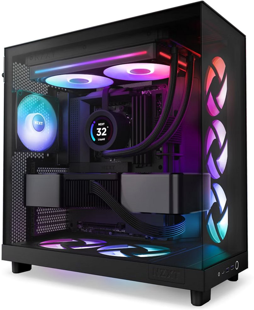 Повітряне охолодження для ПК NZXT F280 RGB Core Fan (Single Frame) Black (RF-U28HF-B1) - зображення 6
