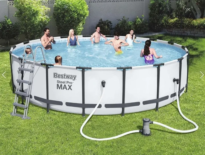 Бассейн каркасный круглый 427x122 см Bestway 5612X с фильтр-насосом и лестницей на 15232 л Серый - изображение 2