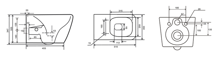 Унітаз-біде підвісний Mixxus Premium QUADRO-1301-R 510x350x345mm система змиву RIMLESS (MP6658) - изображение 10